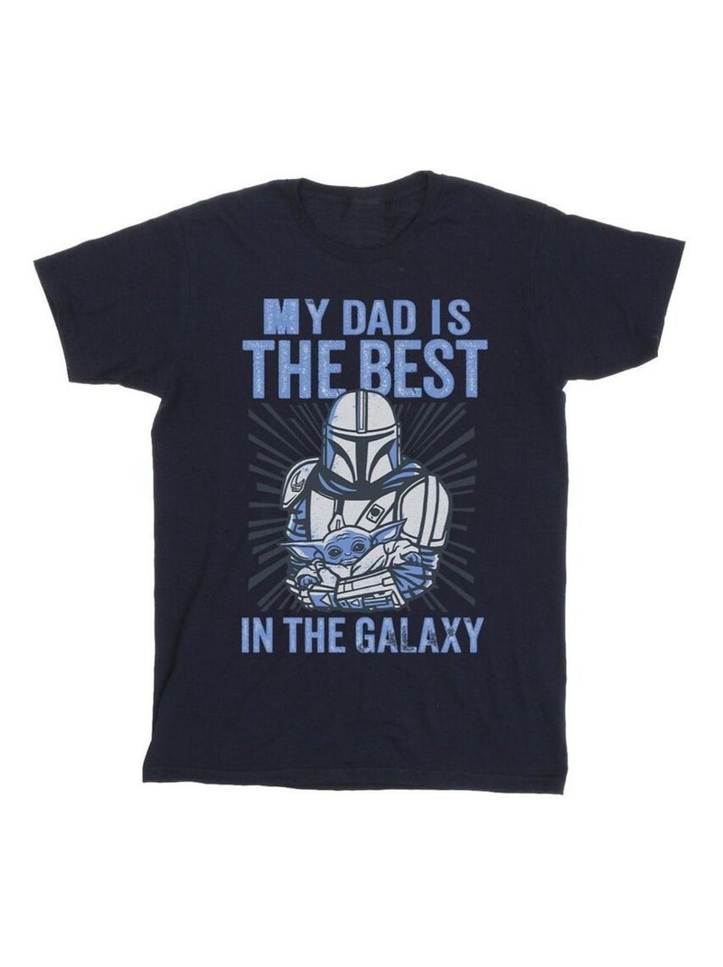 La Guerre des étoiles - T-shirt MANDALORIAN BEST DAD Bleu marine - Kiabi