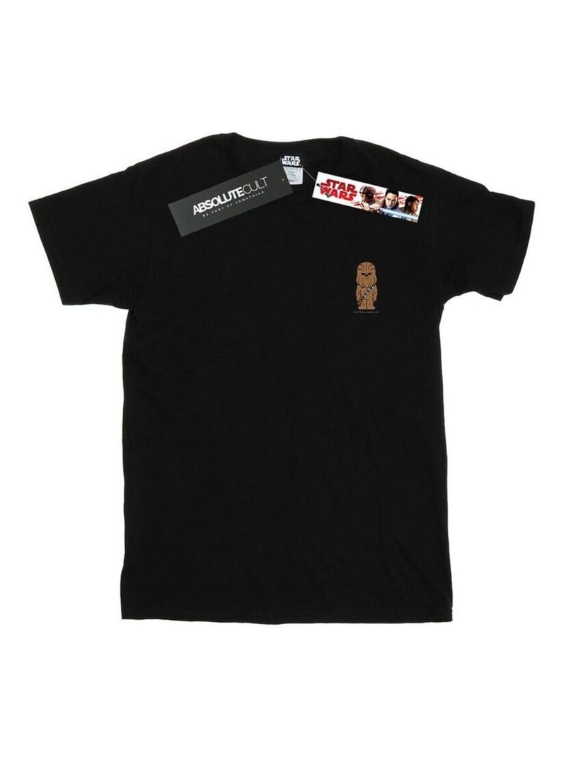La Guerre des étoiles - T-shirt motif Chewbacca motif/style imprimé sur poitrine Noir - Kiabi
