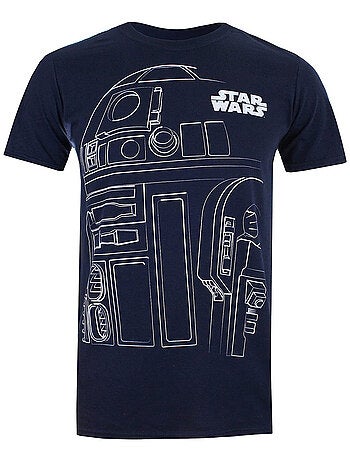 La Guerre des étoiles - T-shirt motif contour de R2-D2 (R2-D2)
