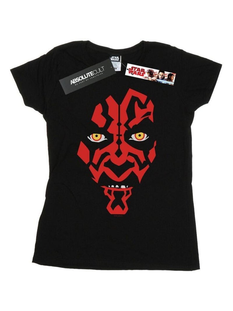 La Guerre des étoiles - T-shirt motif Dark Maul motif/style visage Noir - Kiabi