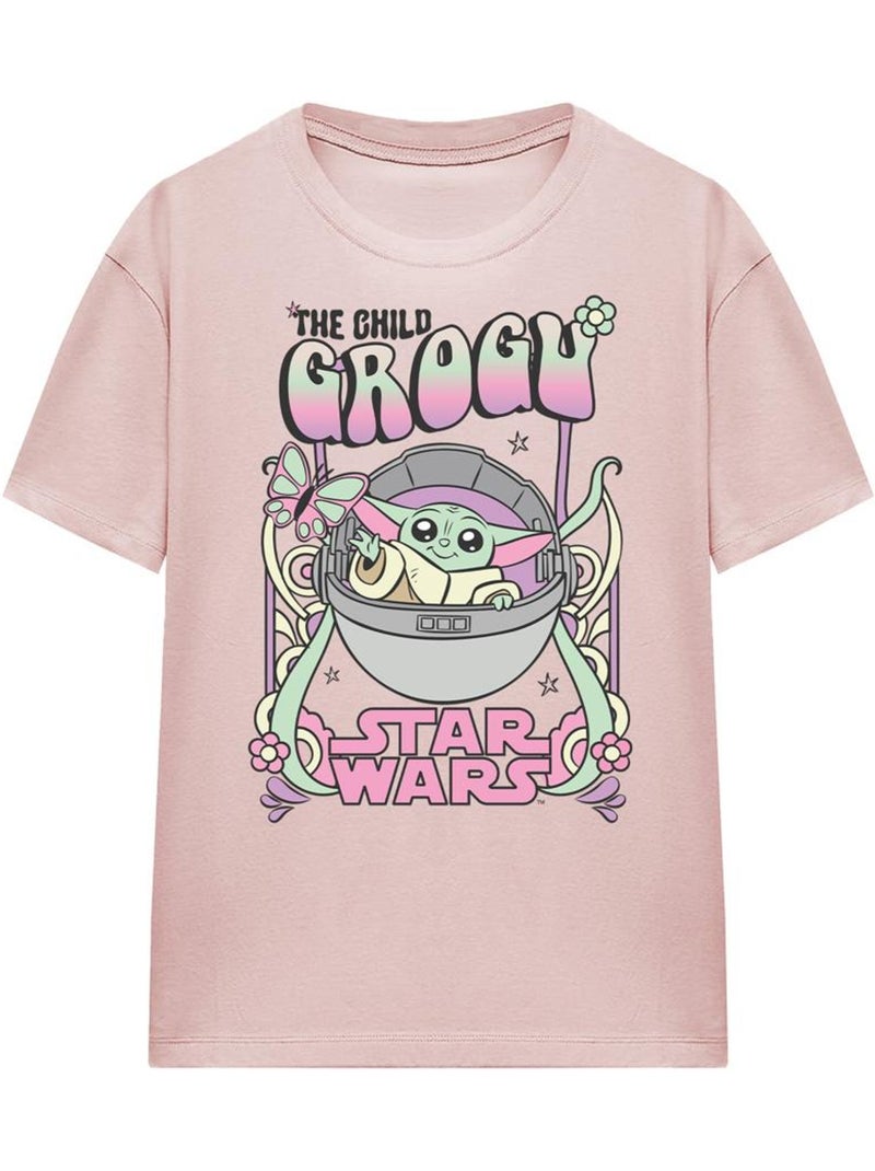 La Guerre des étoiles - T-shirt motif Grogu HIPPIE (Grogu) Rose - Kiabi