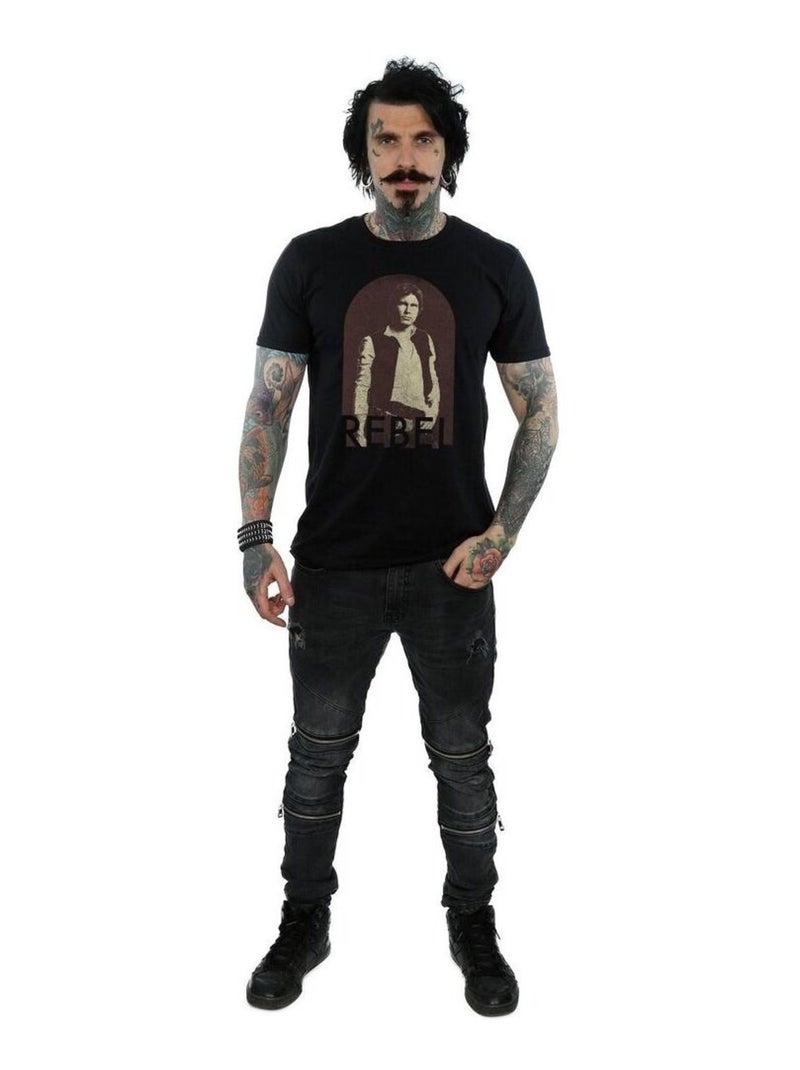 La Guerre des étoiles - T-shirt motif Han Solo REBEL Noir - Kiabi