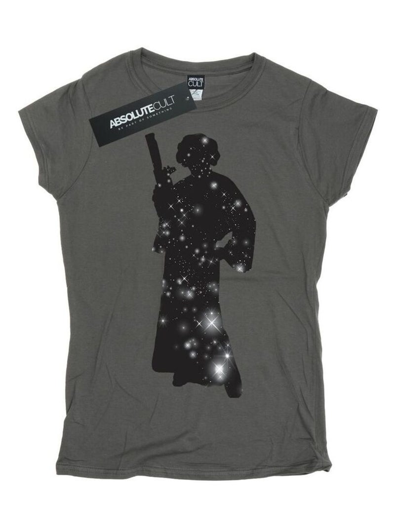 La Guerre des étoiles - T-shirt motif Princesse Leia motif/style Étoiles Gris Noir - Kiabi