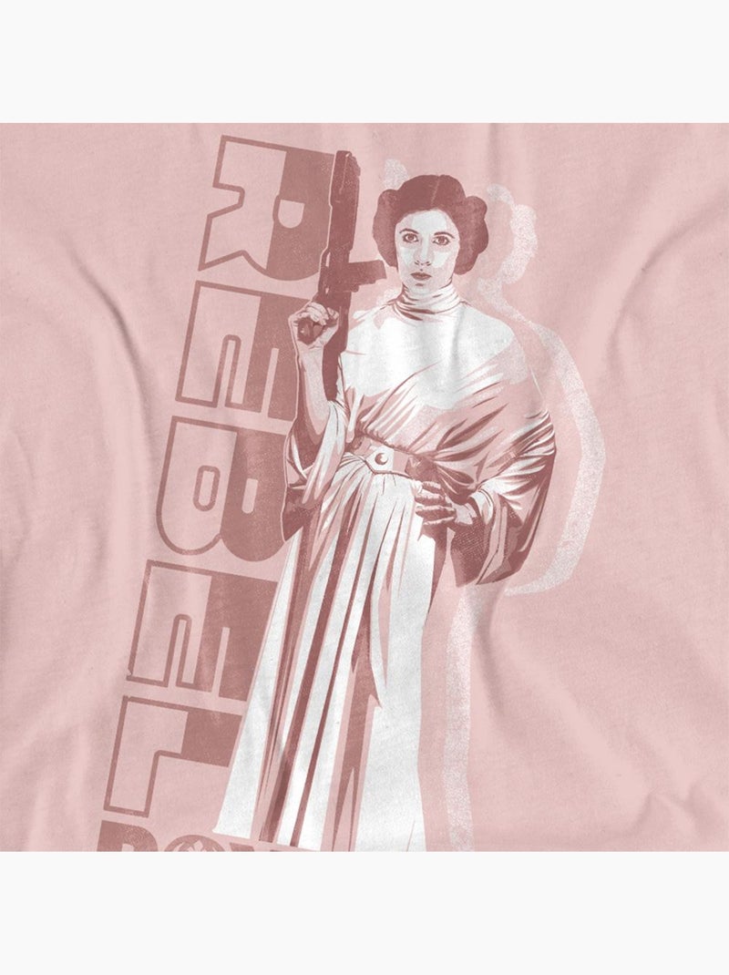 La Guerre des étoiles - T-shirt motif Princesse Leia REBEL ROYALTY (Princesse Leia) Rose pâle - Kiabi