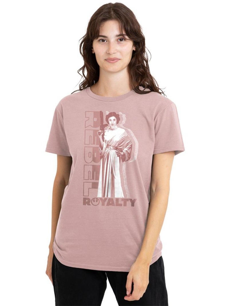 La Guerre des étoiles - T-shirt motif Princesse Leia REBEL ROYALTY (Princesse Leia) Rose pâle - Kiabi