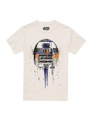 La Guerre des étoiles - T-shirt motif R2-D2 style peinture dégoulinante