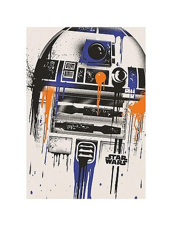 La Guerre des étoiles - T-shirt motif R2-D2 style peinture dégoulinante