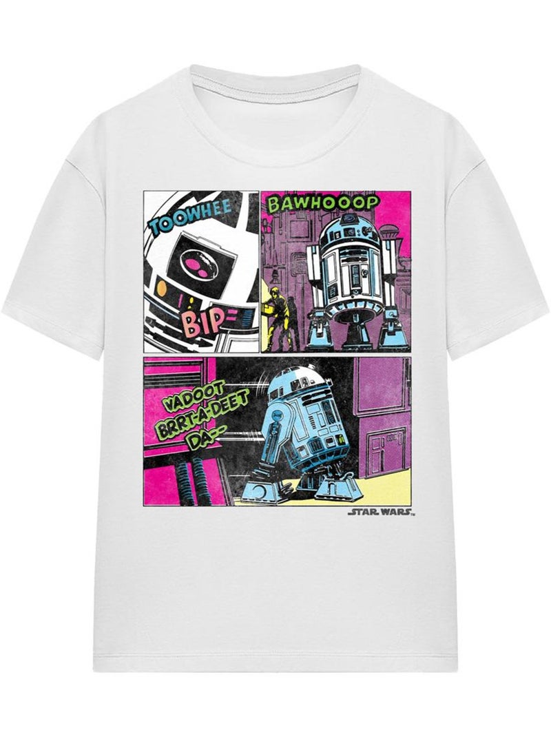 La Guerre des étoiles - T-shirt motif R2-D2 TO THE RESCUE (R2-D2) Blanc - Kiabi