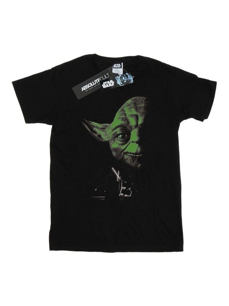 La Guerre des étoiles - T-shirt motif Yoda motif/style visage Noir - Kiabi