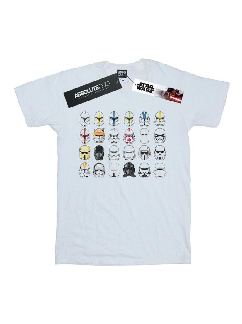 La Guerre des étoiles - T-shirt motif/style casque TROOPERS Blanc - Kiabi