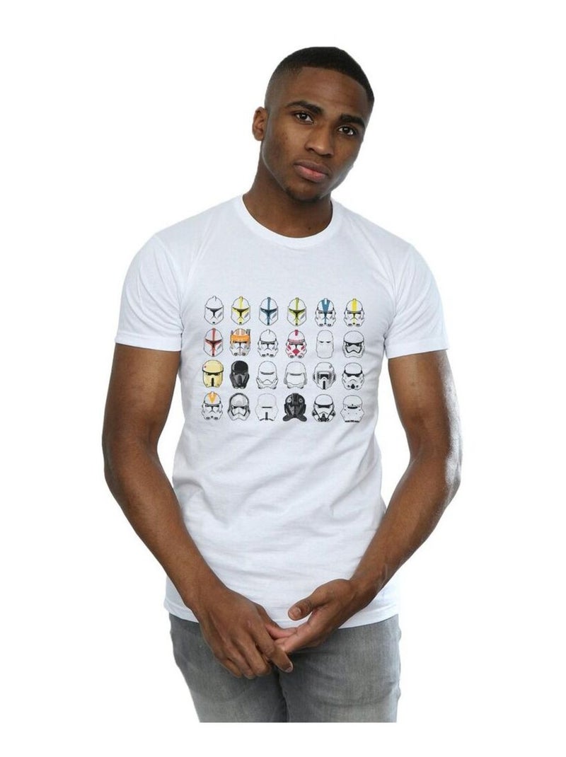 La Guerre des étoiles - T-shirt motif/style casque TROOPERS Blanc - Kiabi