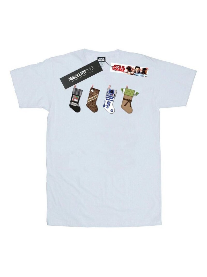 La Guerre des étoiles - T-shirt motif/style Chaussettes de Noël Blanc - Kiabi