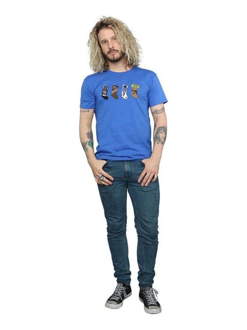 La Guerre des étoiles - T-shirt motif/style Chaussettes de Noël Bleu roi - Kiabi