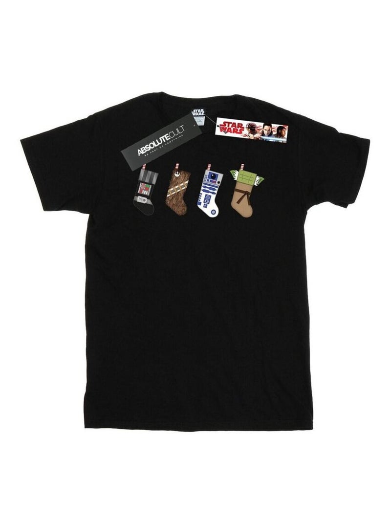 La Guerre des étoiles - T-shirt motif/style Chaussettes de Noël Noir - Kiabi