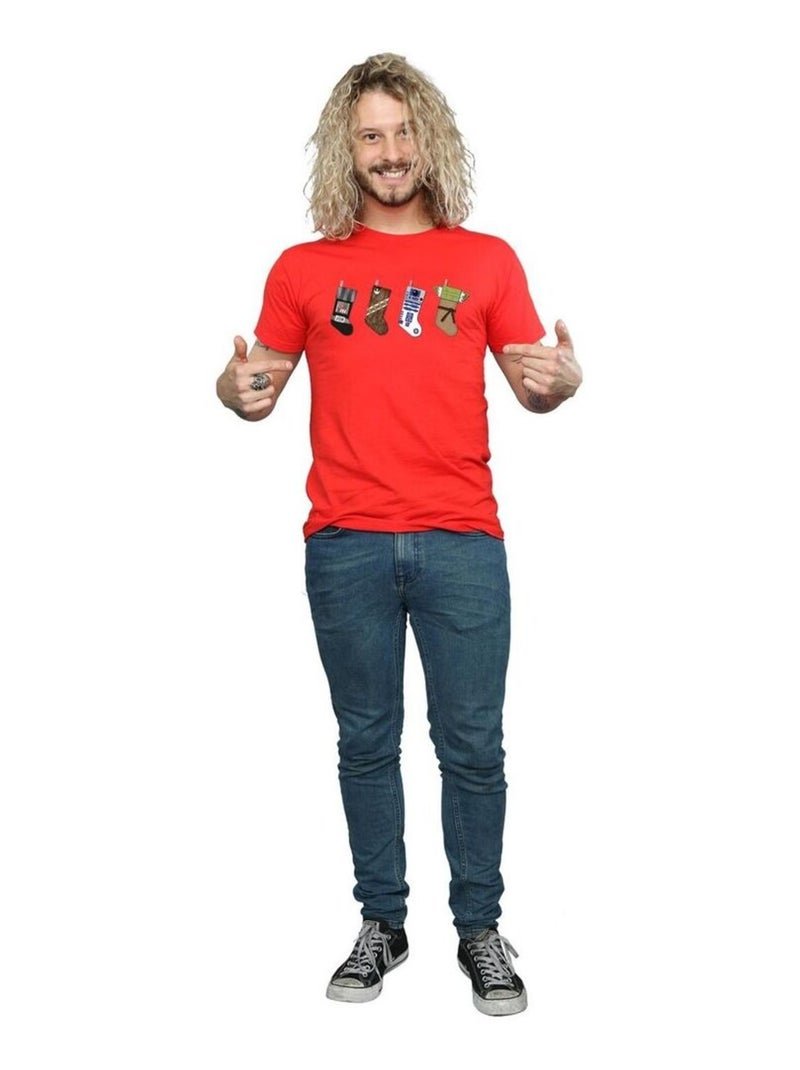 La Guerre des étoiles - T-shirt motif/style Chaussettes de Noël Rouge - Kiabi