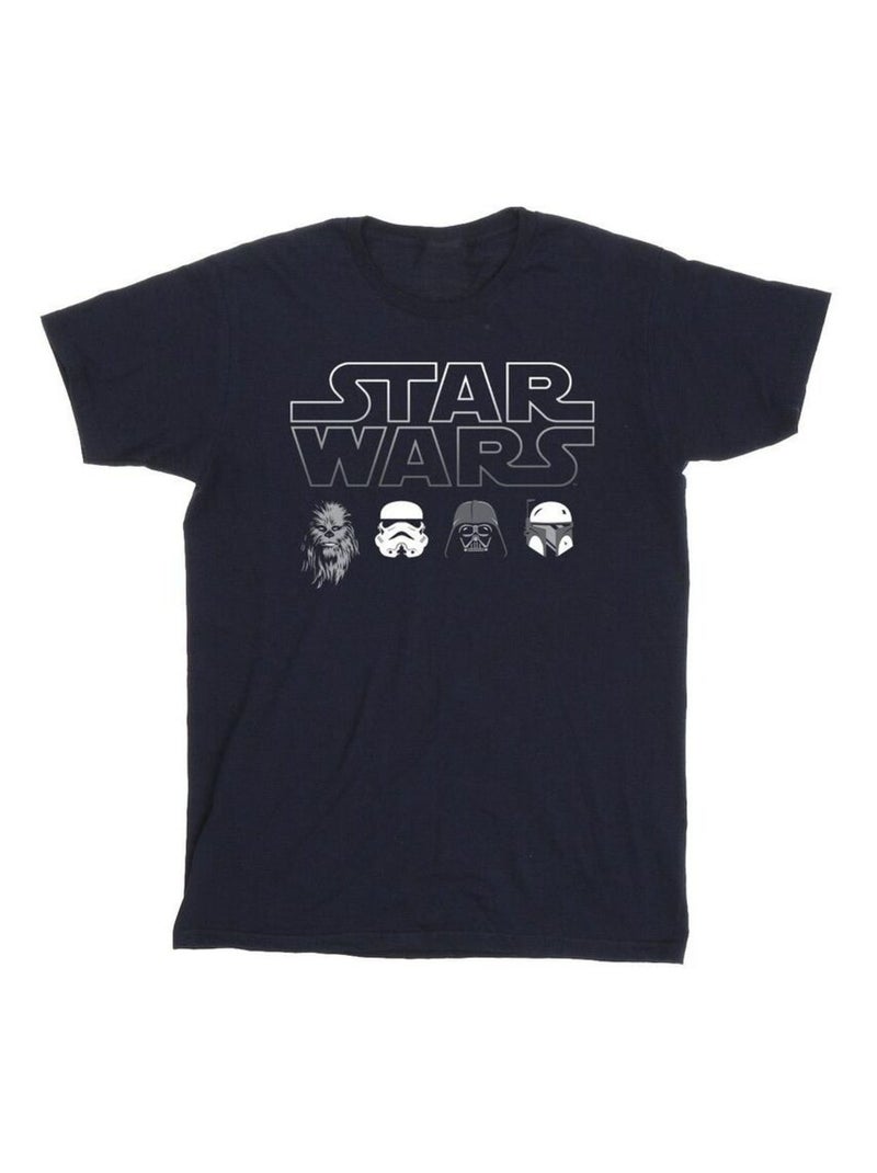 La Guerre des étoiles - T-shirt motif/style collage des personnages Bleu marine - Kiabi
