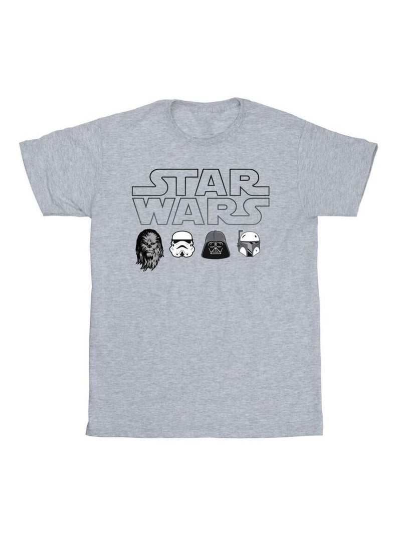La Guerre des étoiles - T-shirt motif/style collage des personnages Gris chiné - Kiabi