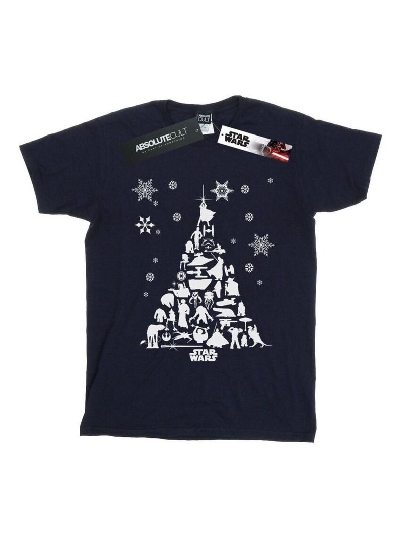 La Guerre des étoiles - T-shirt motif/style sapin de Noël Bleu marine - Kiabi