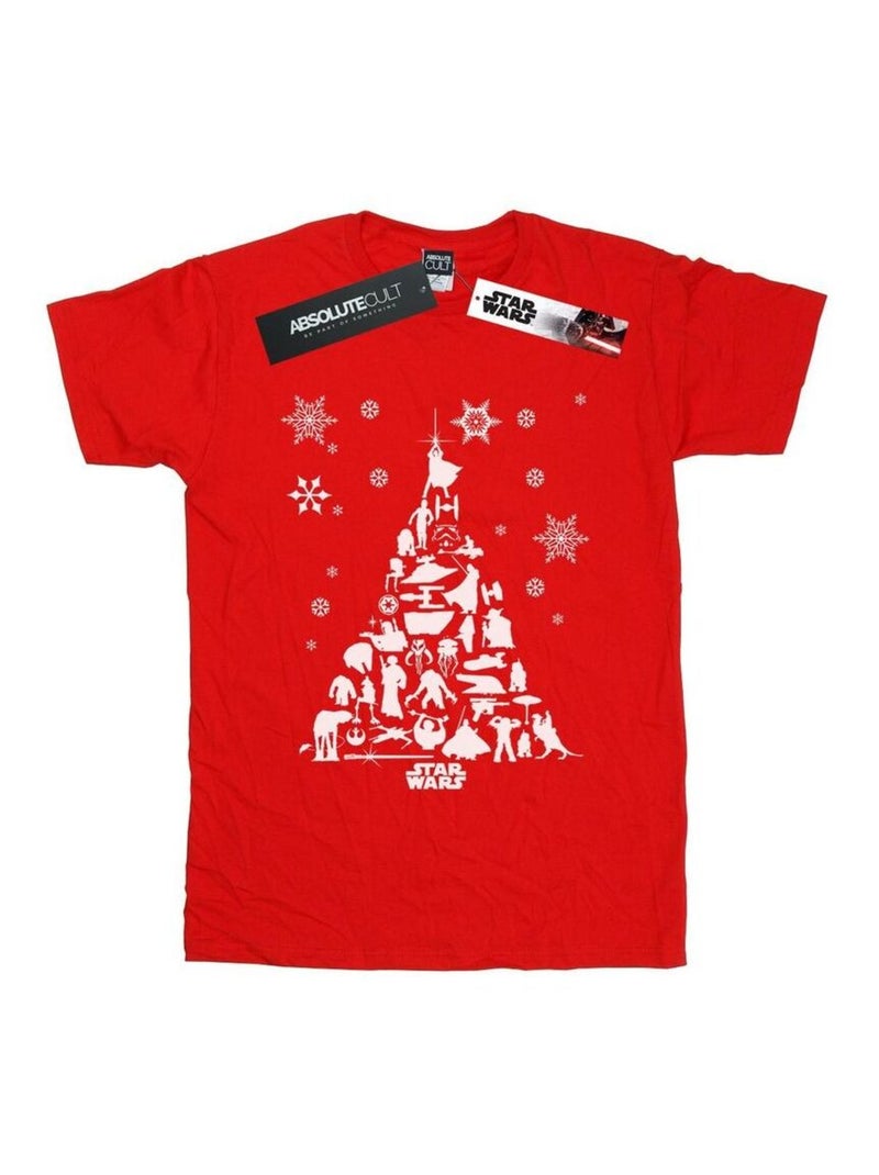 La Guerre des étoiles - T-shirt motif/style sapin de Noël Rouge - Kiabi