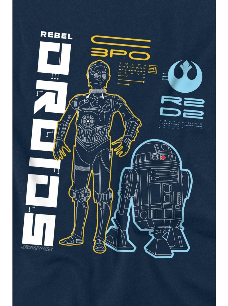 La Guerre des étoiles - T-shirt REBEL DROIDS Bleu marine - Kiabi