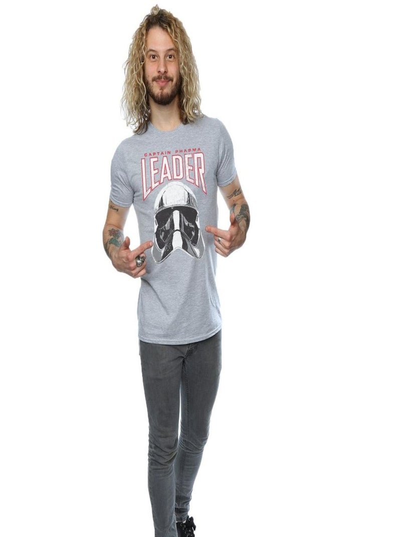 La Guerre des étoiles - T-shirt THE LAST JEDI LEADER Gris chiné - Kiabi