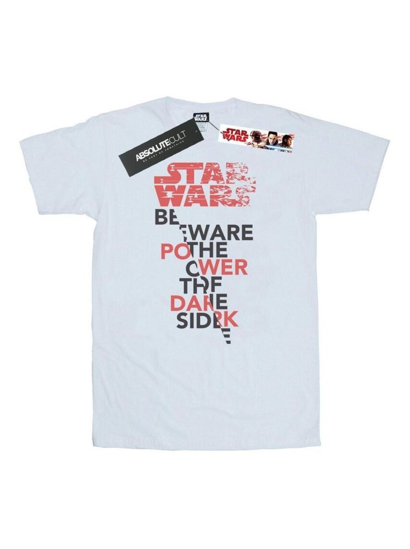 La Guerre des étoiles - T-shirt THE LAST JEDI POWER OF THE DARK SIDE Blanc - Kiabi