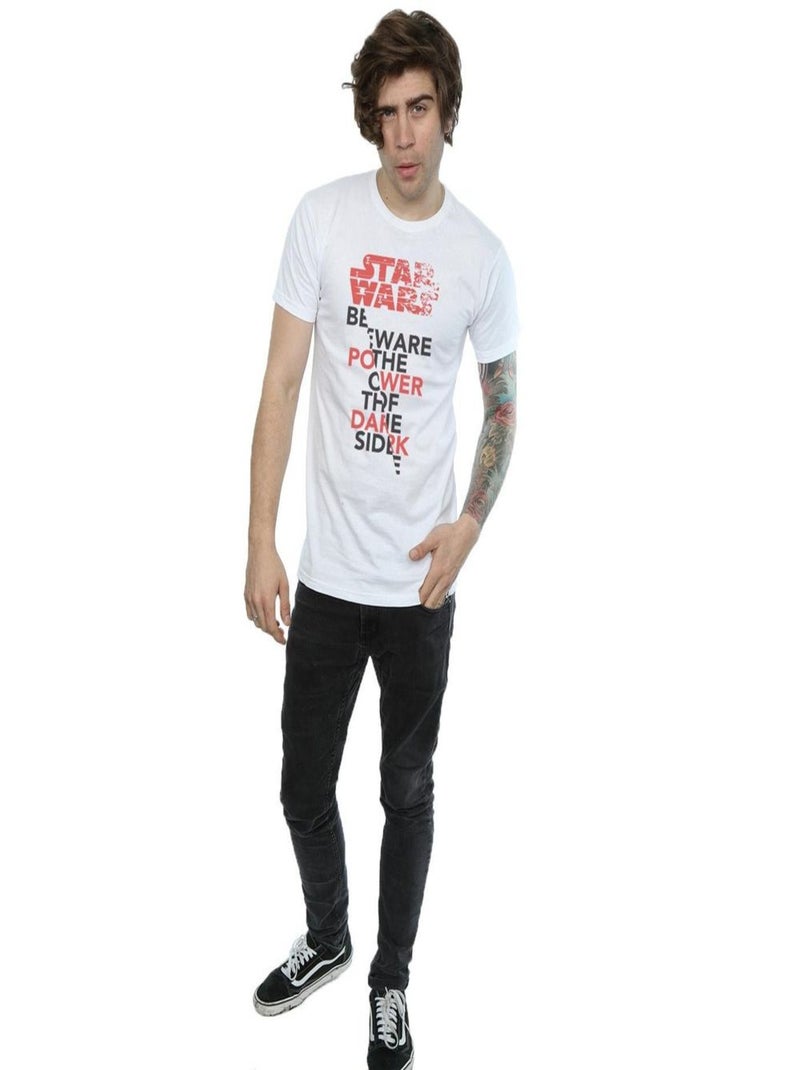 La Guerre des étoiles - T-shirt THE LAST JEDI POWER OF THE DARK SIDE Blanc - Kiabi