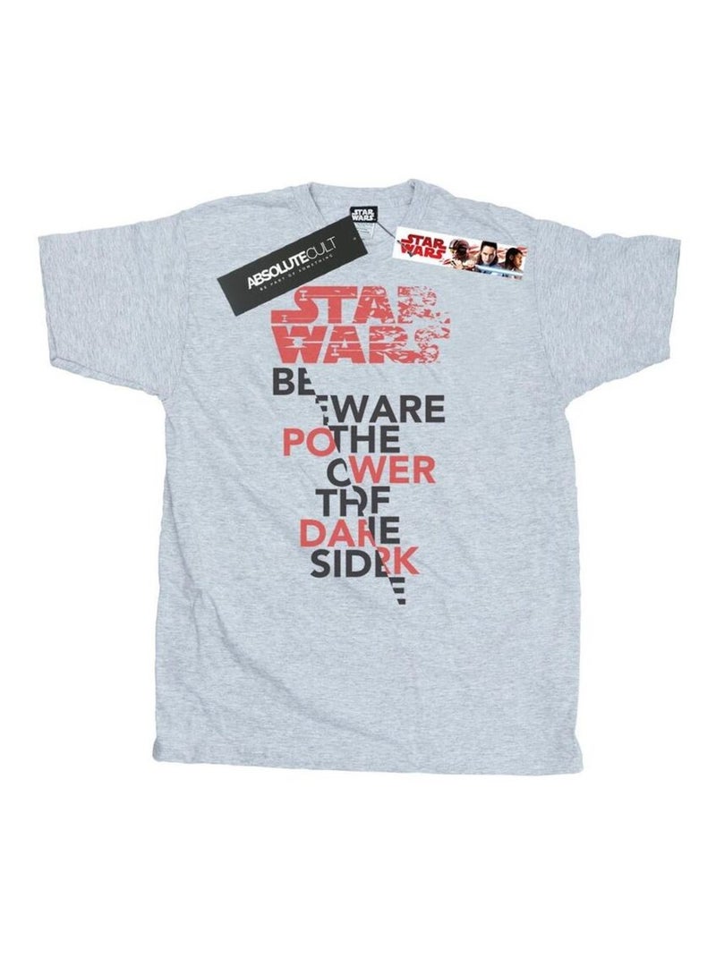 La Guerre des étoiles - T-shirt THE LAST JEDI POWER OF THE DARK SIDE Gris chiné - Kiabi
