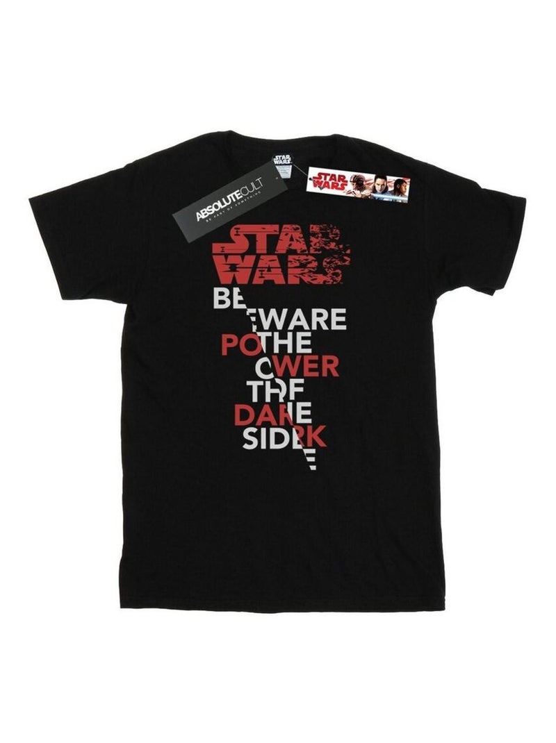 La Guerre des étoiles - T-shirt THE LAST JEDI POWER OF THE DARK SIDE Noir - Kiabi