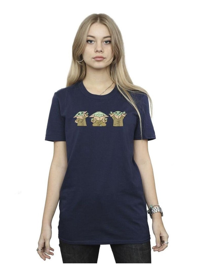 La Guerre des étoiles - T-shirt THE MANDALORIAN Bleu marine - Kiabi