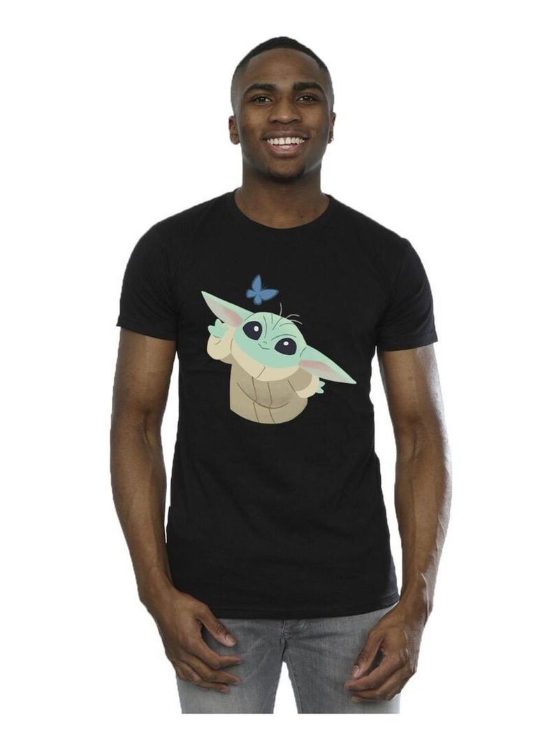 La Guerre des étoiles - T-shirt THE MANDALORIAN BUTTERFLY CATCHING Noir - Kiabi