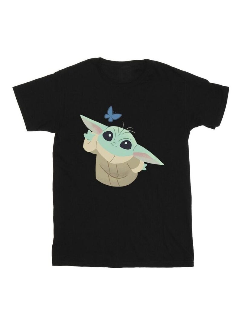 La Guerre des étoiles - T-shirt THE MANDALORIAN BUTTERFLY CATCHING Noir - Kiabi