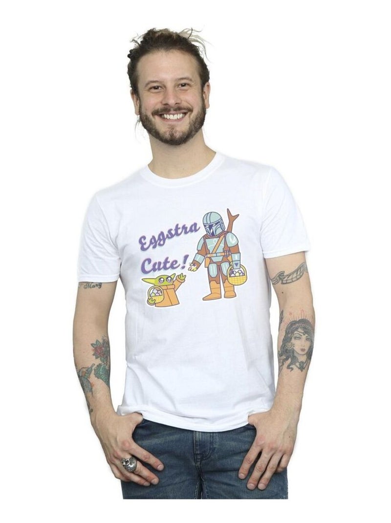 La Guerre des étoiles - T-shirt THE MANDALORIAN EGGSTRA CUTE Blanc - Kiabi