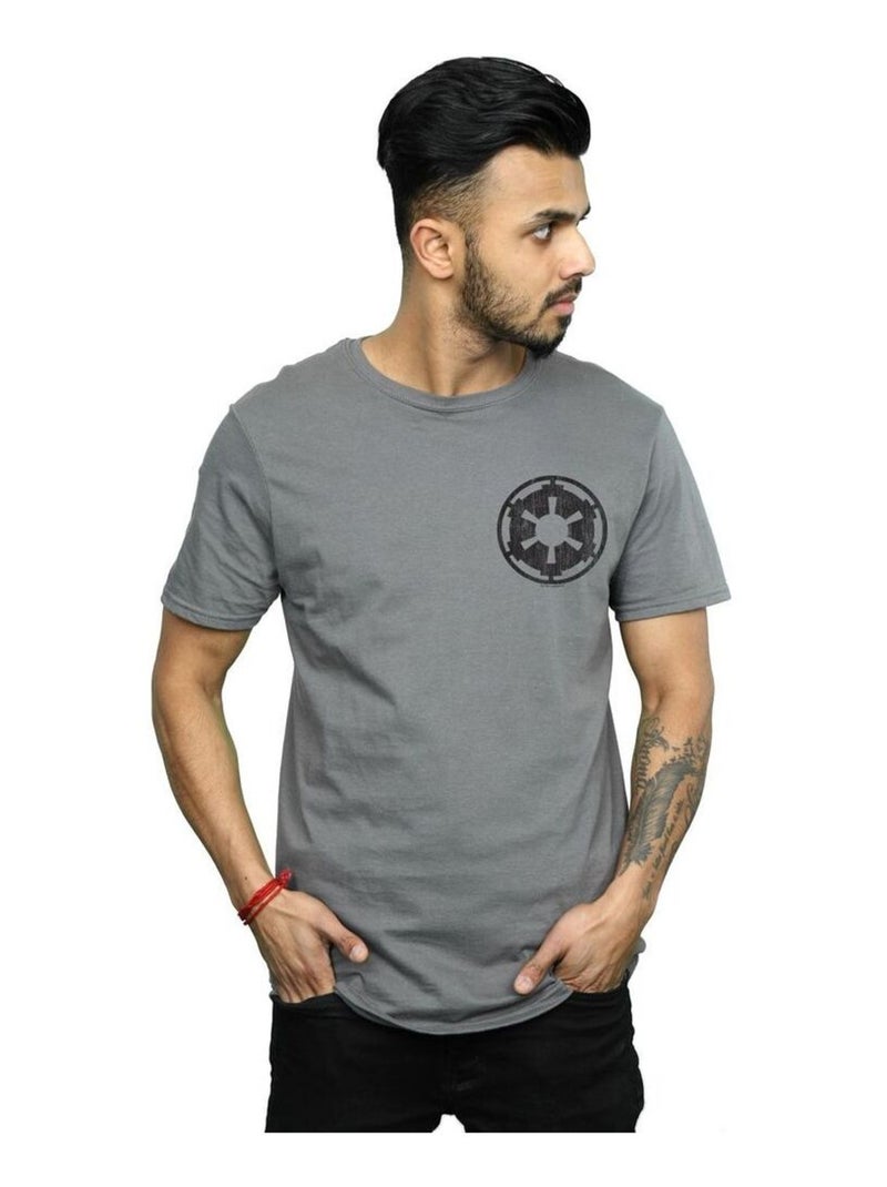La Guerre des étoiles - T-shirt THE MANDALORIAN GALACTIC EMPIRE Gris Noir - Kiabi