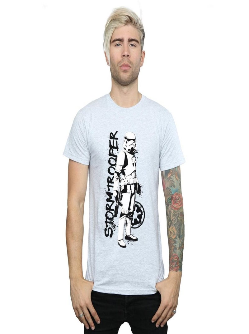 La Guerre des étoiles - T-shirt THE MANDALORIAN Gris chiné - Kiabi