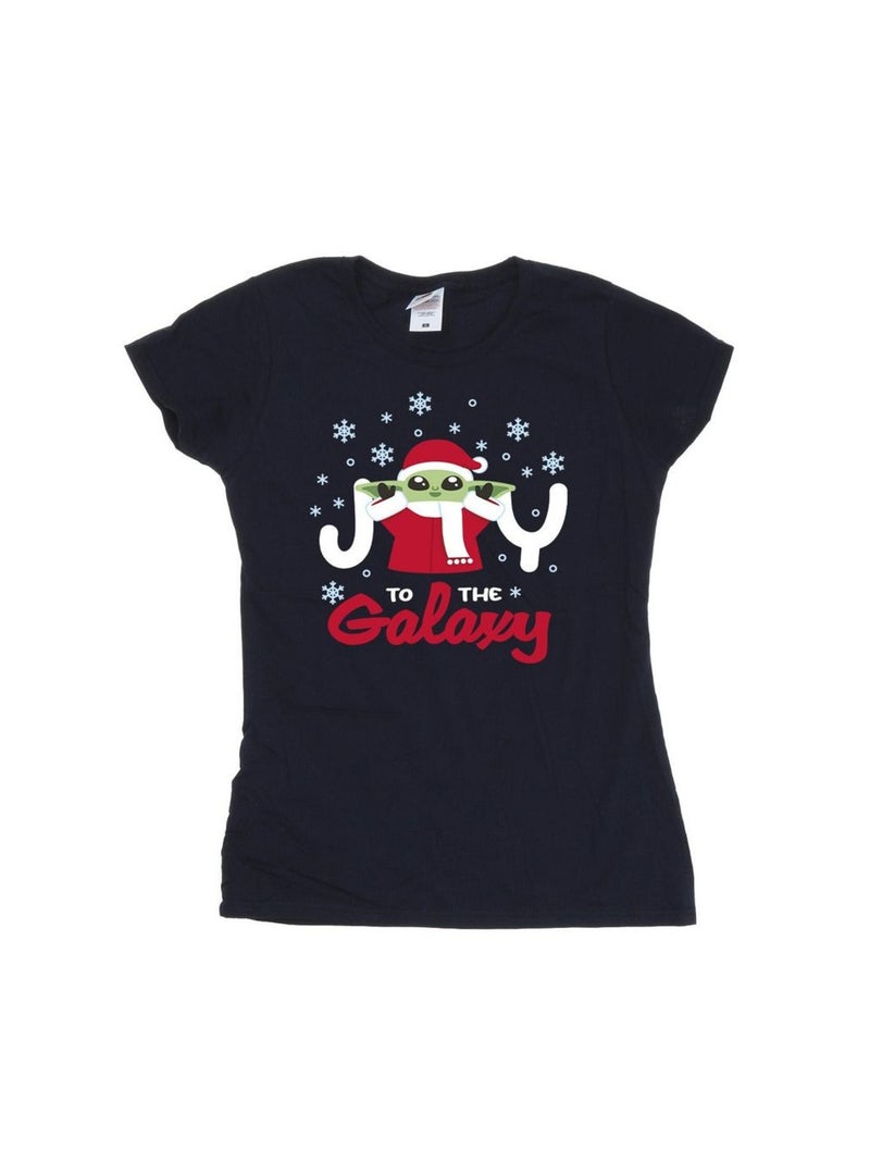 La Guerre des étoiles - T-shirt THE MANDALORIAN JOY TO THE GALAXY Bleu marine - Kiabi