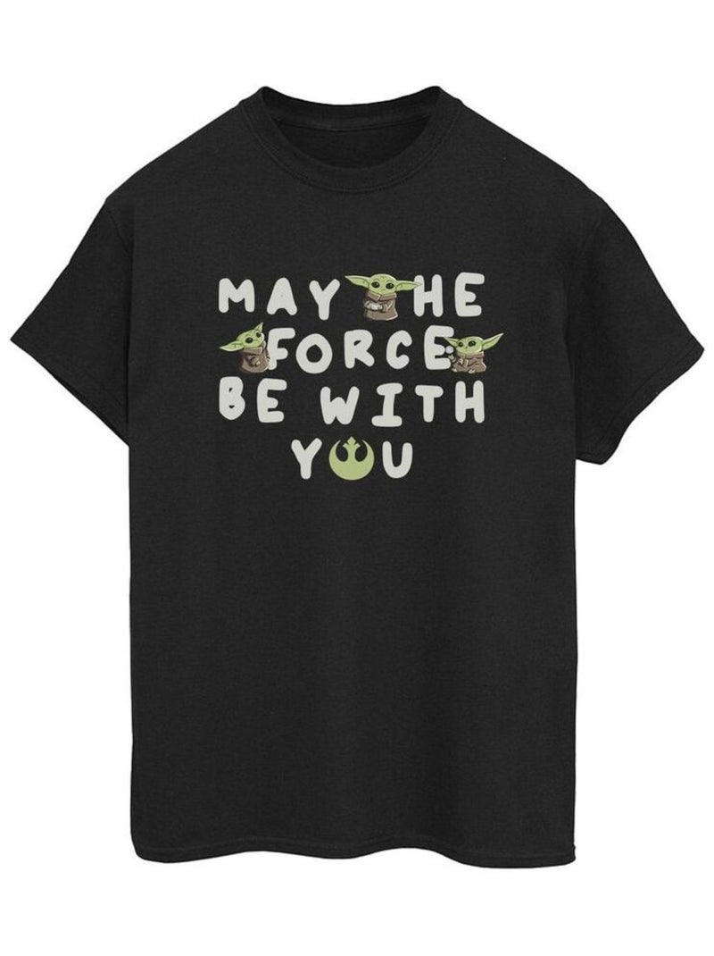 La Guerre des étoiles - T-shirt THE MANDALORIAN MAY THE FORCE BE WITH YOU Noir - Kiabi