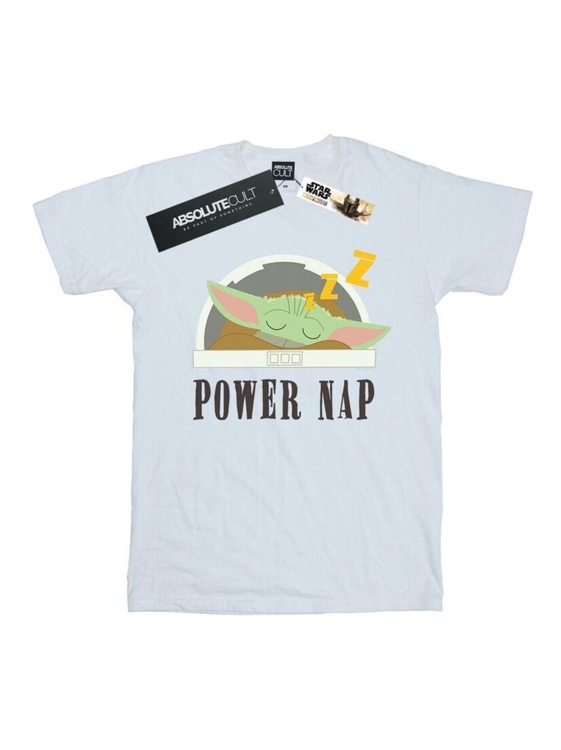 La Guerre des étoiles - T-shirt THE MANDALORIAN POWER NAP CHILD Blanc - Kiabi