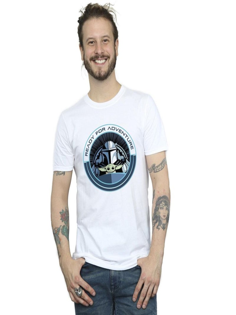 La Guerre des étoiles - T-shirt THE MANDALORIAN READY FOR ADVENTURE Blanc - Kiabi
