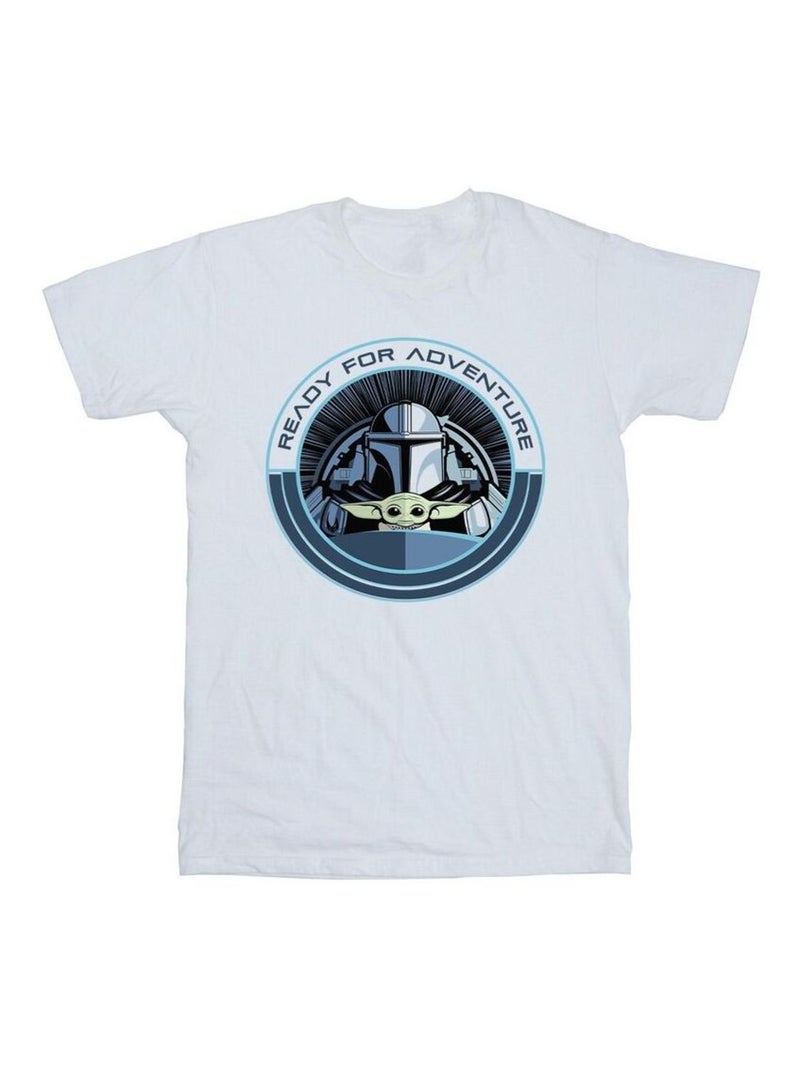 La Guerre des étoiles - T-shirt THE MANDALORIAN READY FOR ADVENTURE Blanc - Kiabi