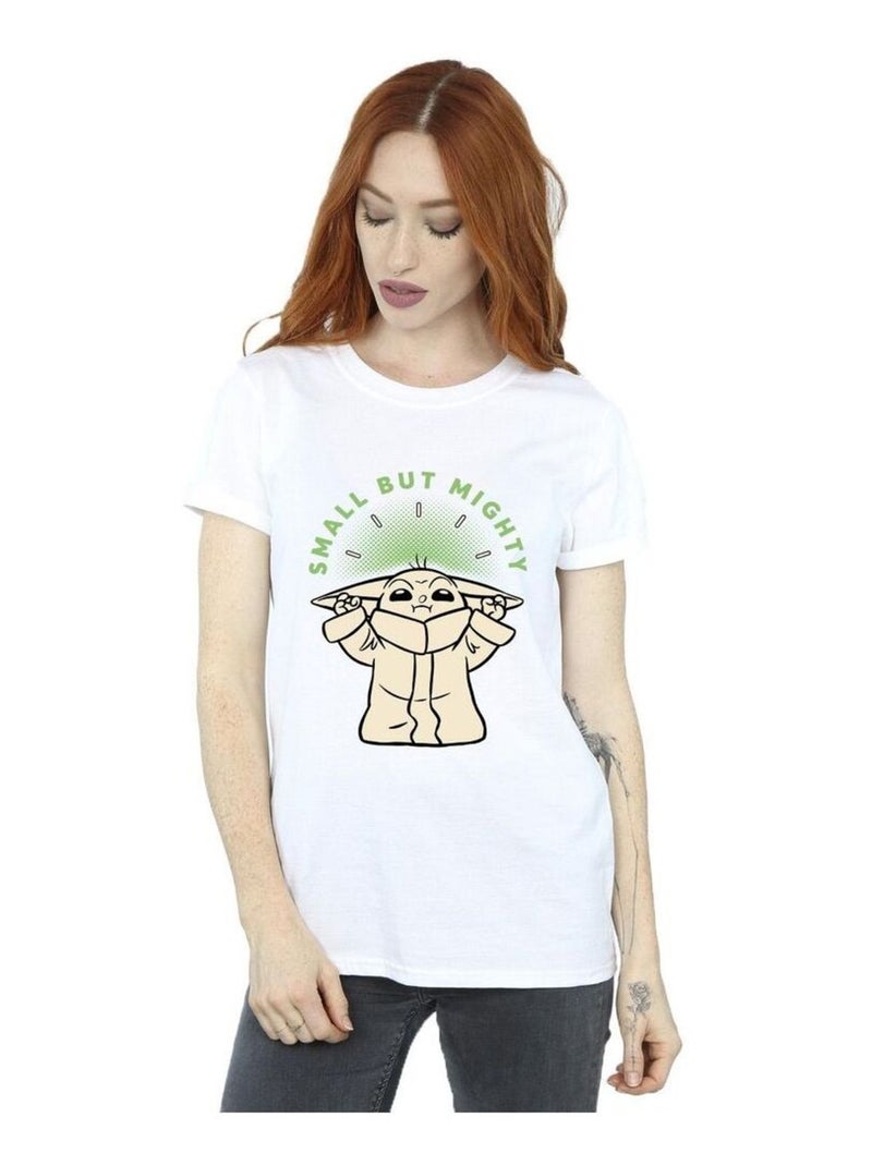 La Guerre des étoiles - T-shirt THE MANDALORIAN SMALL BUT MIGHTY Blanc - Kiabi
