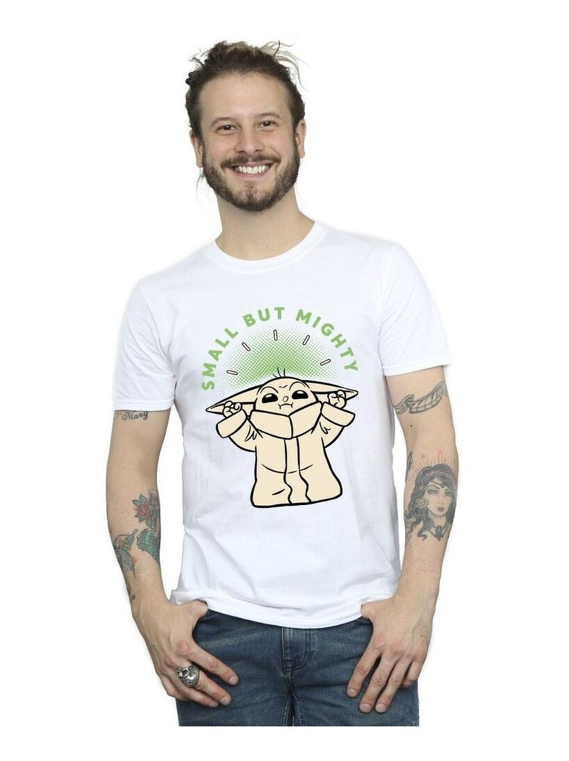 La Guerre des étoiles - T-shirt THE MANDALORIAN SMALL BUT MIGHTY Blanc - Kiabi
