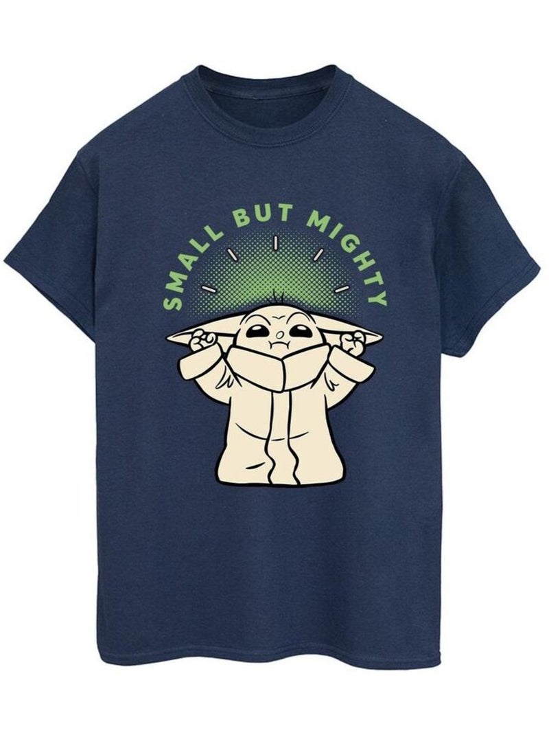 La Guerre des étoiles - T-shirt THE MANDALORIAN SMALL BUT MIGHTY Bleu marine - Kiabi