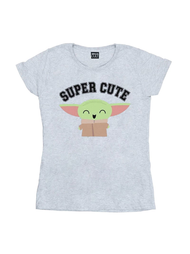 La Guerre des étoiles - T-shirt THE MANDALORIAN SUPER CUTE Gris chiné - Kiabi