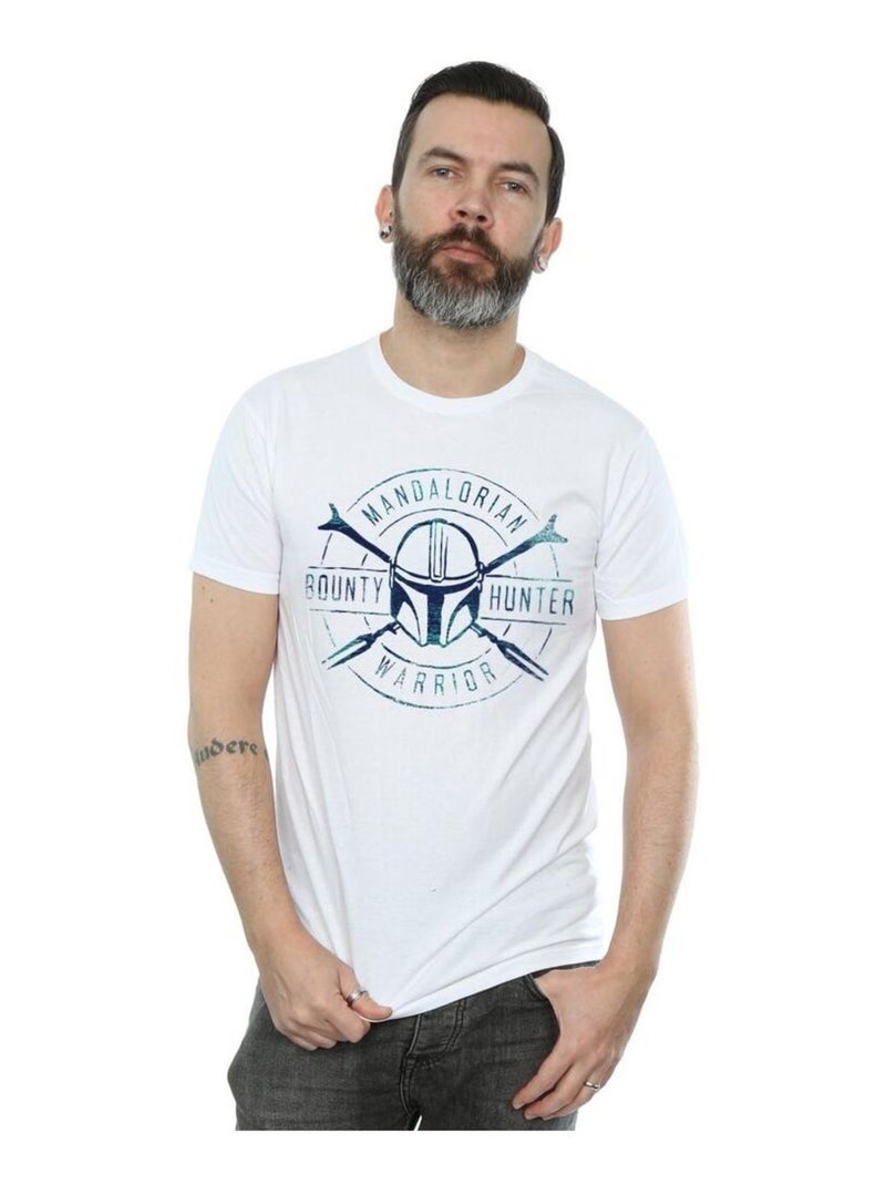 La Guerre des étoiles - T-shirt THE MANDALORIAN WARRIOR Blanc - Kiabi