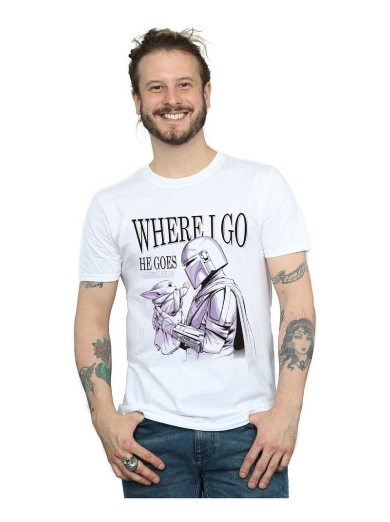 La Guerre des étoiles - T-shirt THE MANDALORIAN WHERE GO Blanc - Kiabi