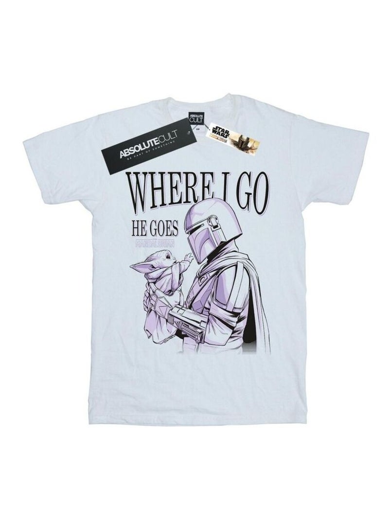 La Guerre des étoiles - T-shirt THE MANDALORIAN WHERE GO Blanc - Kiabi
