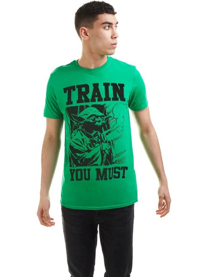 La Guerre des étoiles - T-shirt TRAIN YOU MUST (Yoda) Vert - Kiabi