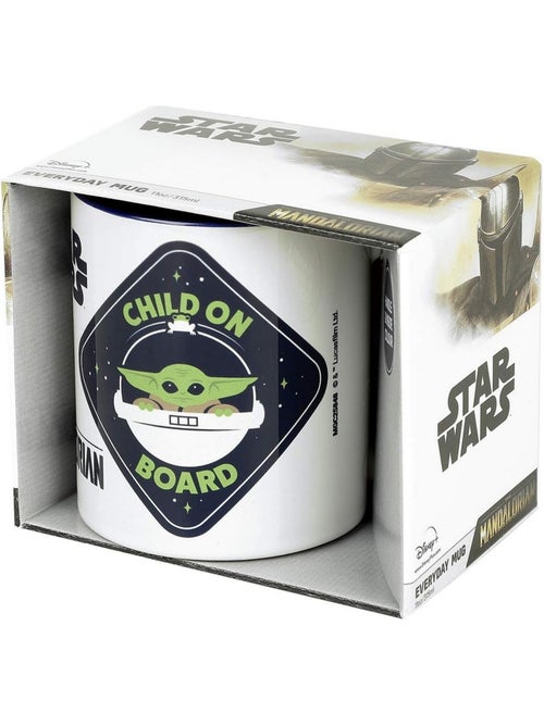 La Guerre des étoiles: The Mandalorian - Mug motif Bébé Yoda CHILD ON BOARD (Bébé Yoda) - Kiabi