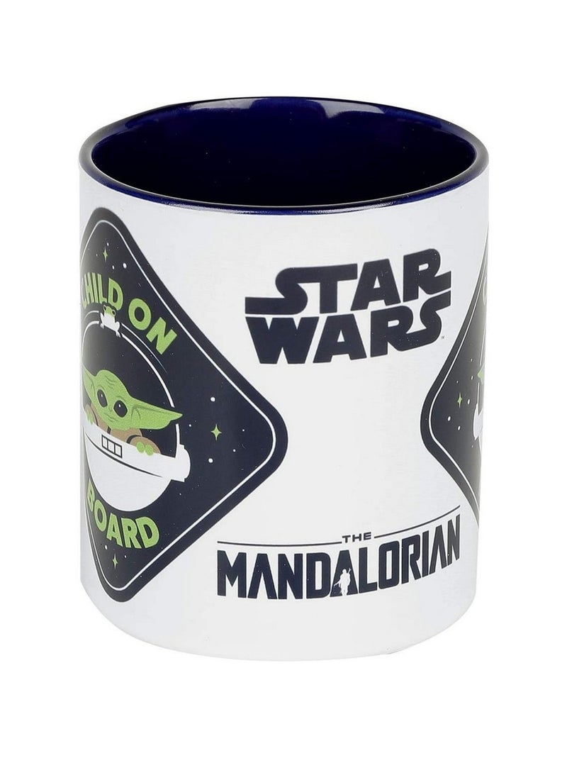 La Guerre des étoiles: The Mandalorian - Mug motif Bébé Yoda CHILD ON BOARD (Bébé Yoda) Blanc Bleu - Kiabi